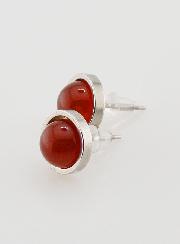 Boucles d'Oreilles Puces - Agate Rouge 10mm