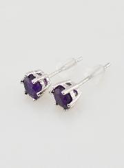 Boucles d'Oreilles Solitaire - Améthyste AA
