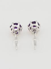 Boucles d'Oreilles Solitaire - Améthyste AA