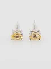 Boucles d'Oreilles Solitaire - Citrine Naturelle AA 6mm