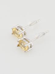 Boucles d'Oreilles Solitaire - Citrine Naturelle AA 6mm