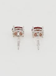 Boucles d'Oreilles Solitaire - Grenat Rouge AA