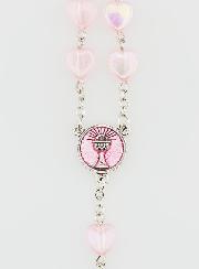 Chapelet Coeur Irisé - Rose