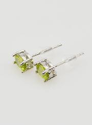 Boucles d'Oreilles Solitaire - Péridot AA