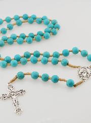 Chapelet Perles Médaille Miraculeuse - Turquoise