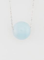 Collier Chaîne en Argent Massif & Aigue Marine