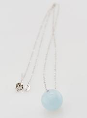 Collier Chaîne en Argent Massif & Aigue Marine
