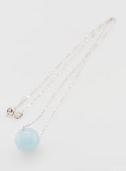 Collier Chaîne en Argent Massif & Aigue Marine