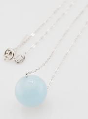 Collier Chaîne en Argent Massif & Aigue Marine