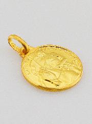 Médaille Sainte Jeanne d'Arc en Plaqué Or - 16 mm