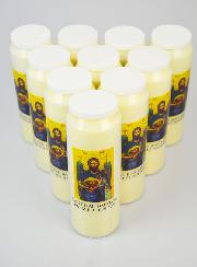 Lot de 10 Bougies de Neuvaine Saint Jean-Baptiste - 17.5cm