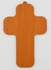 Croix Enfant Colombe de l'Esprit Saint - Fond Rose