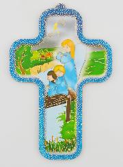 Croix Enfant en Bois - Ange Gardien & Enfants