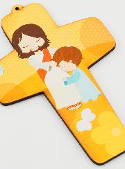 Croix Enfant Jésus Christ Bénédiction & Enfant - Orange