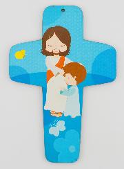 Croix Enfant Jésus-Christ Bénédiction & Enfant - Bleu