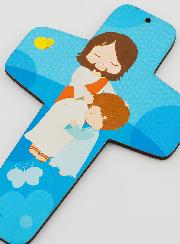 Croix Enfant Jésus-Christ Bénédiction & Enfant - Bleu