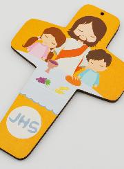 Croix Enfant Jésus Christ & Enfants - Orange