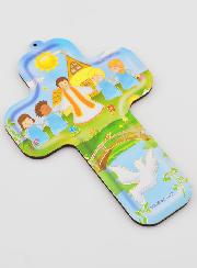 Croix Enfant en Bois - Farandole & Colombe