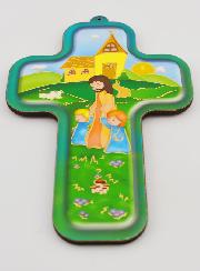 Croix Enfant en Bois - Christ & Enfants