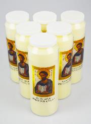 Lot de 6 Bougies de Neuvaine Saint Marc - 17.5cm