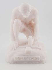 Statue de Saint Joseph Charpentier en Albâtre - 13cm
