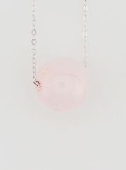 Collier Chaîne en Argent Massif & Quartz Rose