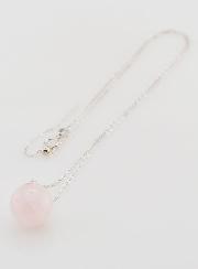 Collier Chaîne en Argent Massif & Quartz Rose