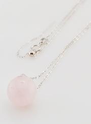 Collier Chaîne en Argent Massif & Quartz Rose