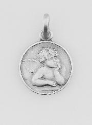 Médaille de Baptême en Argent 12mm - Ange Gardien