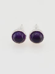 Boucles d'Oreilles Puces - Améthyste Ovale AA