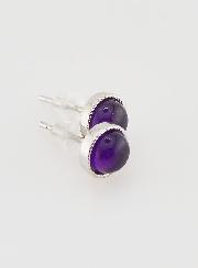 Boucles d'Oreilles Puces - Améthyste Ovale AA