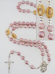 Chapelet de la Vierge Miraculeuse en Perles Rose - 45cm