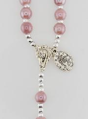 Chapelet de la Vierge Miraculeuse en Perles Rose - 45cm