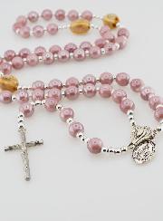 Chapelet de Lourdes en Céramique Rose - 45cm