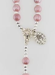 Chapelet de Lourdes en Céramique Rose - 45cm