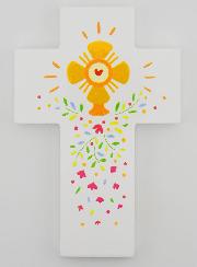 Croix en Bois - Adoration dans l'Eucharistie