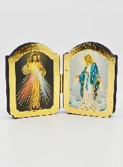 Icône Diptyque Jésus Miséricordieux & Vierge Miraculeuse
