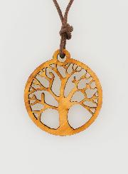 Collier Arbre de Vie en Bois d'Olivier Ajouré - 25mm
