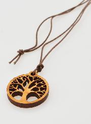 Collier Arbre de Vie en Bois d'Olivier Ajouré - 25mm