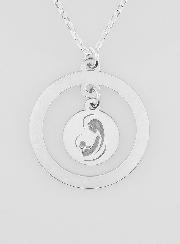 Collier Religieux en Argent - Pampille Vierge à l'Enfant Moderne