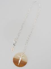 Collier Religieux en Argent - Cercle Bois Résine & Croix du Christ