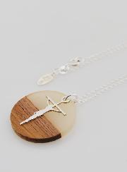 Collier Religieux en Argent - Cercle Bois Résine & Croix du Christ