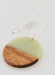 Collier Religieux en Argent - Cercle Bois Résine & Croix Ajourée