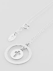 Pendentif Pampille Croix Ajourée & Chaîne en Argent