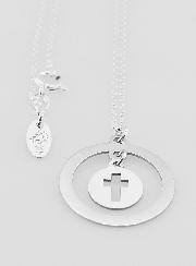 Pendentif Pampille Croix Ajourée & Chaîne en Argent