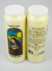 Bougie de Neuvaine Sainte Rita avec Prière au dos