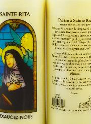Bougie de Neuvaine Sainte Rita avec Prière au dos