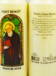 Bougie de Neuvaine Saint Benoît avec Prière au dos