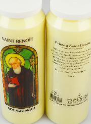 Bougie de Neuvaine Saint Benoît avec Prière au dos