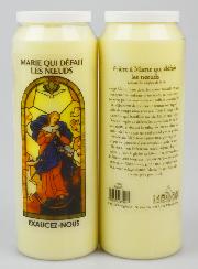 Bougie Neuvaine Marie qui Défait les Noeuds avec Prière au dos